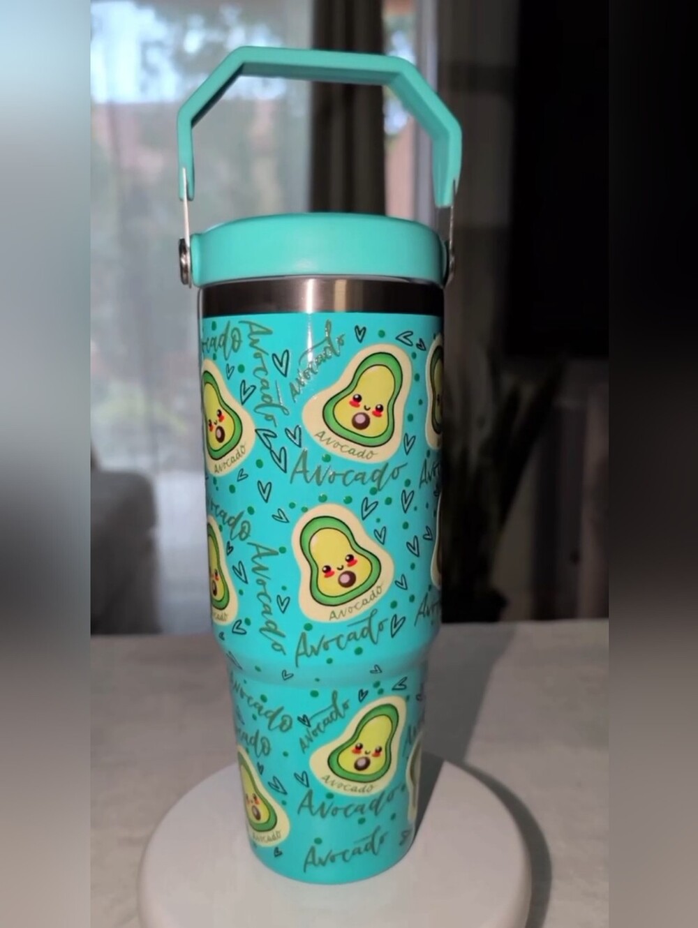 🥑 Handmade Avocado Tumbler | UV DTF Wrap | 30oz Insulated Cup